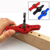 Woodworking Straight Hole Self-centering Round Dowel Drill Positioner DIY Drilling Tool(Blue Monomer)