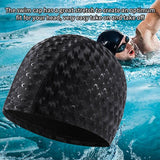 Adult Crescent PU Waterproof Comfortable Earmuff Swimming Cap(Black)