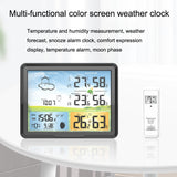 PT20A Color Screen Weather Forecast Radio Clock And Indoor Temperature And Humidity LCD Electronic Clock
