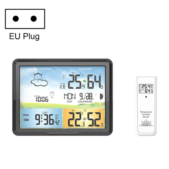 PT20A Color Screen Weather Forecast Radio Clock And Indoor Temperature And Humidity LCD Electronic Clock