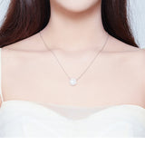 Platinum Plated Zircon Necklace S925 Sterling Silver Simple Female Necklace