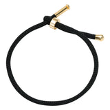 English Letter Beads Bracelet Brass Micro-inlaid Couple Red String Pull DIY Bracelet Jewelry Style:Black Rope