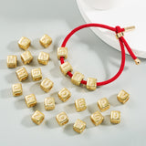English Letter Beads Bracelet Brass Micro-inlaid Couple Red String Pull DIY Bracelet Jewelry Style:Black Rope