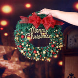 Sprinkle Powder Ball Christmas Wreath Christmas Ornament Bow Pendant, Size:40 CM