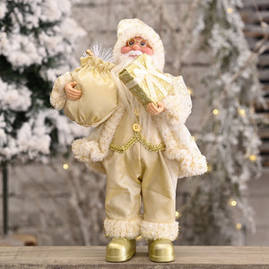 Christmas Decoration Standing Santa Claus Doll Christmas Backpack Old Man Doll Ornaments, Specification: Gift