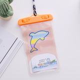Large Outdoor Photo Transparent Waterproof Cartoon Mobile Phone Bag, Style:Dolphin
