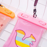 Large Outdoor Photo Transparent Waterproof Cartoon Mobile Phone Bag, Style:Little Sheep