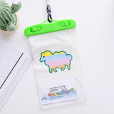 Large Outdoor Photo Transparent Waterproof Cartoon Mobile Phone Bag, Style:Little Sheep