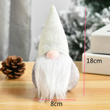 Santa Claus Standing Pose Doll White Beard Ornaments Christmas Window Faceless Doll Ornaments(White)