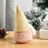 Santa Claus Standing Pose Doll White Beard Ornaments Christmas Window Faceless Doll Ornaments(White)