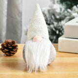 Santa Claus Standing Pose Doll White Beard Ornaments Christmas Window Faceless Doll Ornaments(White)