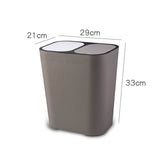 Dry And Wet Classification Press Trash Can Household Kitchen Paper Basket(Gray)