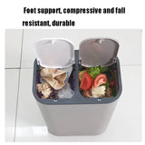 Dry And Wet Classification Press Trash Can Household Kitchen Paper Basket(Gray)