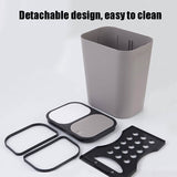 Dry And Wet Classification Press Trash Can Household Kitchen Paper Basket(Gray)
