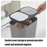 Dry And Wet Classification Press Trash Can Household Kitchen Paper Basket(Gray)