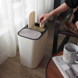 Dry And Wet Classification Press Trash Can Household Kitchen Paper Basket(Gray)