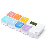 Smart Timing Reminder Plastic Pill Box Pill Storage Box 7-Cell (Colorful)