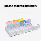 Smart Timing Reminder Plastic Pill Box Pill Storage Box 7-Cell (Colorful)