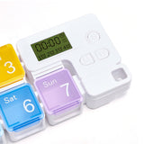 Smart Timing Reminder Plastic Pill Box Pill Storage Box 7-Cell (Colorful)