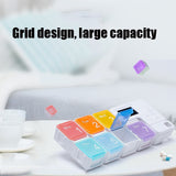 Smart Timing Reminder Plastic Pill Box Pill Storage Box 7-Cell (Colorful)