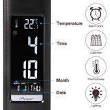 3-Level Dimmable LED Leather Texture Desk Lamp W. Temperature/Clock/Calendar Display 5W(Black)