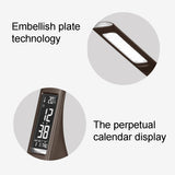 3-Level Dimmable LED Leather Texture Desk Lamp W. Temperature/Clock/Calendar Display 5W(Black)