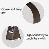3-Level Dimmable LED Leather Texture Desk Lamp W. Temperature/Clock/Calendar Display 5W(Black)