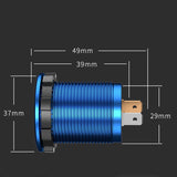 Car Motorcycle Modified USB Charger QC3.0 Metal Waterproof Fast Charge(Black Shell Blue Light)