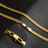 5mm Full Sideways Gold Plated Necklace Fashion Jewelry, Specification: 22 inch (55cm)