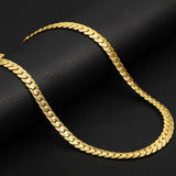 5mm Full Sideways Gold Plated Necklace Fashion Jewelry, Specification: 22 inch (55cm)