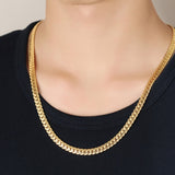 5mm Full Sideways Gold Plated Necklace Fashion Jewelry, Specification: 22 inch (55cm)