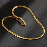 5mm Full Sideways Gold Plated Necklace Fashion Jewelry, Specification: 24 inch (60cm)