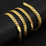 5mm Full Sideways Gold Plated Necklace Fashion Jewelry, Specification: 24 inch (60cm)