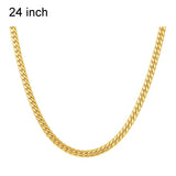 5mm Full Sideways Gold Plated Necklace Fashion Jewelry, Specification: 24 inch (60cm)