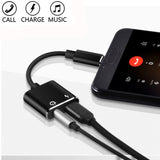 USB-C / Type-C to 3.5mm Aux + USB-C / Type C Earphone Adapter Charger Audio Cable(black)