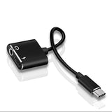 USB-C / Type-C to 3.5mm Aux + USB-C / Type C Earphone Adapter Charger Audio Cable(black)