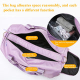 Sports Gym Bag Dry And Wet Separation Yoga Bag Ladies Large-Capacity Single- Shoulder Short-Distance Travel Bag With Shoe Position(Navy Blue)