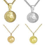 Three-Dimensional Sports Ball Pendant Necklace,Style: Men Football 18K Gold