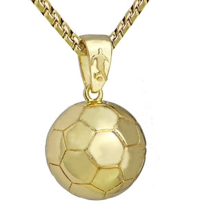 Three-Dimensional Sports Ball Pendant Necklace,Style: Men Football 18K Gold