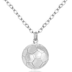 Three-Dimensional Sports Ball Pendant Necklace,Style: Women Football White