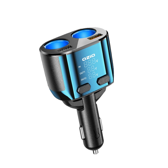 Ozio Car Charger Cigarette Lighter Conversion Plug USB Fast Flashing Charger