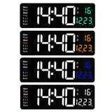 Living Room Wall-Mounted Large Screen Display LED Digital Clock, Color: Orange Temperature