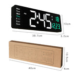 Living Room Wall-Mounted Large Screen Display LED Digital Clock, Color: Orange Temperature