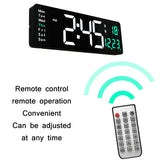 Living Room Wall-Mounted Large Screen Display LED Digital Clock, Color: Orange Temperature