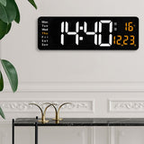 Living Room Wall-Mounted Large Screen Display LED Digital Clock, Color: Orange Temperature