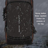 Men Multifunctional Waterproof Password Anti-theft Chest Bag(Black Brown)