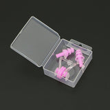 Earplugs Nose Clip Silicone Set Swimming Waterproof Equipment(Pink)