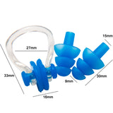 Earplugs Nose Clip Silicone Set Swimming Waterproof Equipment(Blue)