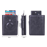 X-80 RFID Anti-theft Brushed Leather Card Holder For AirTag(Coffee)