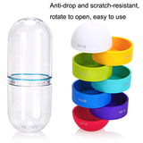 Portable Cylindrical Rotary 7 Compartments Independent Plastic Travel Pill Box